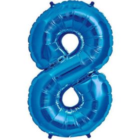 Patladı Gitti 34 inç 76-82 cm 8 Rakam Mavi Folyo Balon