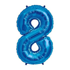 Patladı Gitti 34 inç 76-82 cm 8 Rakam Mavi Folyo Balon