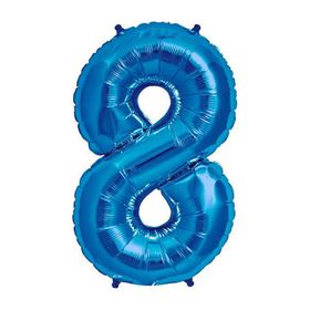 Patladı Gitti 34 inç 76-82 cm 8 Rakam Mavi Folyo Balon