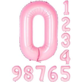 Patladı Gitti 34 inç 76 cm 0 Sıfır Rakam Pembe Folyo Balon