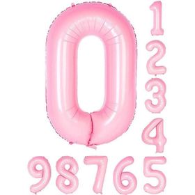 Patladı Gitti 34 inç 76 cm 0 Sıfır Rakam Pembe Folyo Balon