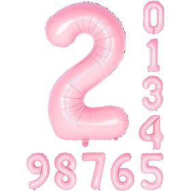 Patladı Gitti 34 inç 76 cm 2 İki Rakam Pembe Folyo Balon