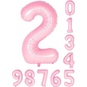 Patladı Gitti 34 inç 76 cm 2 İki Rakam Pembe Folyo Balon