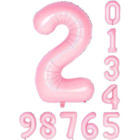 Patladı Gitti 34 inç 76 cm 2 İki Rakam Pembe Folyo Balon