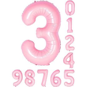Patladı Gitti 34 inç 76 cm 3 Üç Rakam Pembe Folyo Balon
