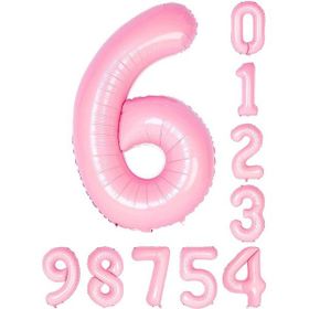 Patladı Gitti 34 inç 76 cm 6 Altı Rakam Pembe Folyo Balon