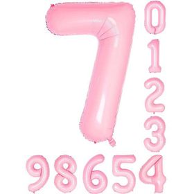 Patladı Gitti 34 inç 76 cm 7 Yedi Rakam Pembe Folyo Balon
