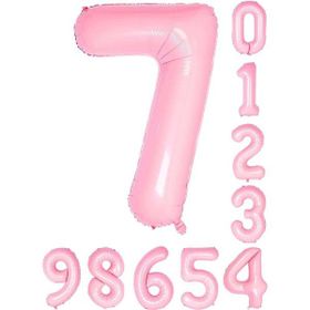 Patladı Gitti 34 inç 76 cm 7 Yedi Rakam Pembe Folyo Balon