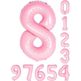 Patladı Gitti 34 inç 76 cm 8 Sekiz Rakam Pembe Folyo Balon