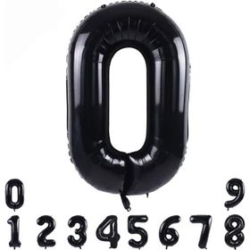 Patladı Gitti 34 inç 82 cm 0 Siyah Rakam Folyo Balon