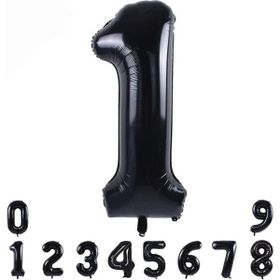 Patladı Gitti 34 inç 82 cm 1 Siyah Rakam Folyo Balon