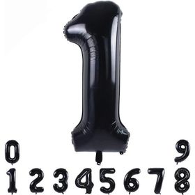Patladı Gitti 34 inç 82 cm 1 Siyah Rakam Folyo Balon