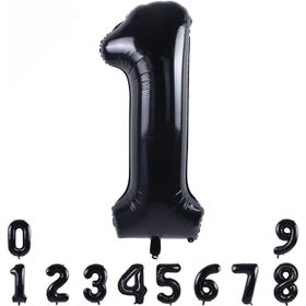 Patladı Gitti 34 inç 82 cm 1 Siyah Rakam Folyo Balon