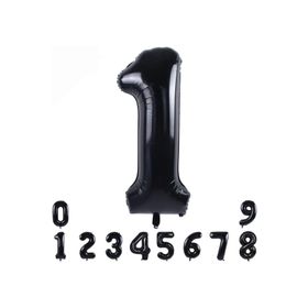 Patladı Gitti 34 inç 82 cm 1 Siyah Rakam Folyo Balon