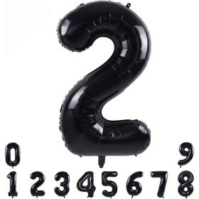 Patladı Gitti 34 inç 82 cm 2 Siyah Rakam Folyo Balon
