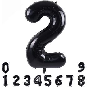 Patladı Gitti 34 inç 82 cm 2 Siyah Rakam Folyo Balon