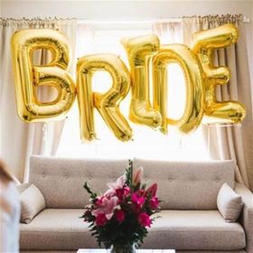 Patladı Gitti 36 cm Gold Renkli Bride Folyo Balon Seti
