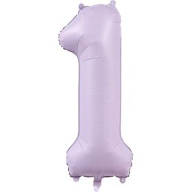 Patladı Gitti 40 inç 100 cm 1 Rakam Lila Folyo Balon