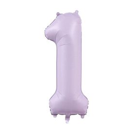 Patladı Gitti 40 inç 100 cm 1 Rakam Lila Folyo Balon
