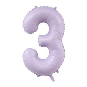 Patladı Gitti 40 inç 100 cm 3 Rakam Lila Folyo Balon