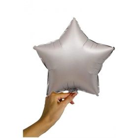 Patladı Gitti 45 cm Mat Gri Yıldız Bebek Çocuk Parti Kutlama Folyo Balon