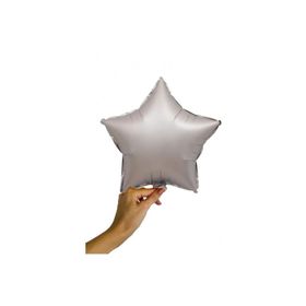 Patladı Gitti 45 cm Mat Gri Yıldız Bebek Çocuk Parti Kutlama Folyo Balon
