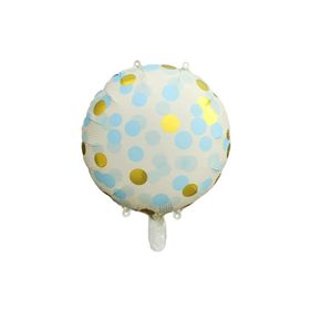 Patladı Gitti 45 cm Mavi Gold Puantiyeli Yuvarlak Balon
