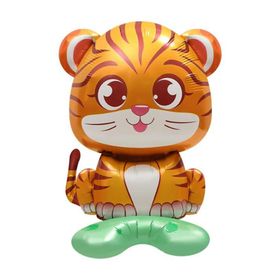 Patladı Gitti 48x50 cm Safari Kaplan Figür Ayaklı Folyo Balon
