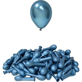 Patladı Gitti 5 inç Krom Mavi 10 Adet Mini Balon