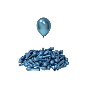 Patladı Gitti 5 inç Krom Mavi 10 Adet Mini Balon