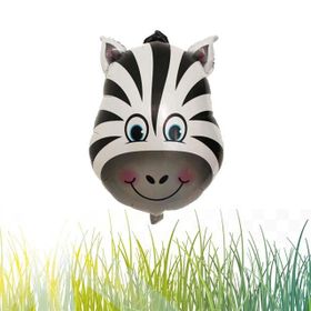 Patladı Gitti 55 cm 22 inç Safari Kafa Zebra Folyo Balon