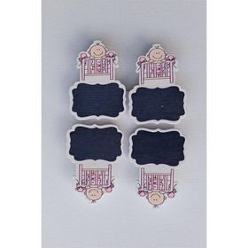 Patladı Gitti 7 cm 4 Adet Pembe Kız Bebek Süs Mandalı