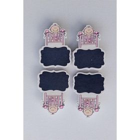 Patladı Gitti 7 cm 4 Adet Pembe Kız Bebek Süs Mandalı