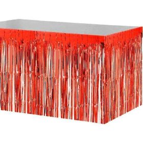 Patladı Gitti 70x300 cm Kırmızı Metalize Masa Eteği