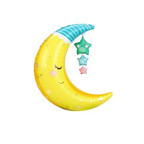 Patladı Gitti 77 cm Uyuyan Ay Folyo Balon