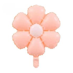 Patladı Gitti 77x66 cm Papatya Makaron Somon Parti Kutlama Folyo Balon Seti