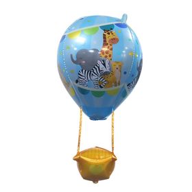 Patladı Gitti 88-28 cm 22 inç Mavi Renk Safari Uçan Balon Temalı Folyo Balon