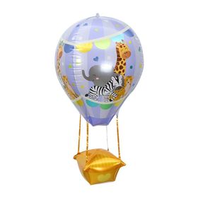Patladı Gitti 88-28 cm 22 inç Mor Renk Safari Uçan Balon Temalı Folyo Balon