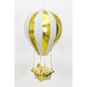 Patladı Gitti 88-28 cm 22 inç Uçan Balon Temalı Sarı Folyo Balon