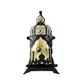 Patladı Gitti 88x44 cm Ayaklı Siyah Ramazan Feneri Büyük Boy Dekoratif Ramazan Süsü