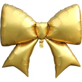 Patladı Gitti 98-75 cm Gold Kurdele Fiyonk Folyo Balon