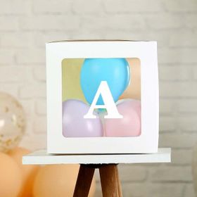 Patladı Gitti A Harf Şeffaf Beyaz Kutu Bebek Çocuk Doğum Günü Süsleme ve Balon Kendin Yap Seti