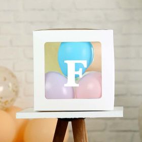 Patladı Gitti F Harf Şeffaf Beyaz Kutu Bebek Çocuk Doğum Günü Süsleme ve Balon Kendin Yap Seti