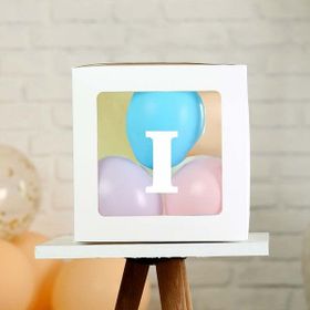 Patladı Gitti I Harf Şeffaf Beyaz Kutu Bebek Çocuk Doğum Günü Süsleme ve Balon Kendin Yap Seti