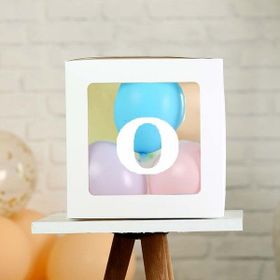 Patladı Gitti Ö Harf Şeffaf Beyaz Kutu Bebek Çocuk Doğum Günü Süsleme ve Balon Kendin Yap Seti