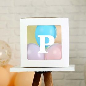Patladı Gitti P Harf Şeffaf Beyaz Kutu Bebek Çocuk Doğum Günü Süsleme ve Balon Kendin Yap Seti