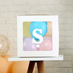 Patladı Gitti S Harf Şeffaf Beyaz Kutu Bebek Çocuk Doğum Günü Süsleme ve Balon Kendin Yap Seti