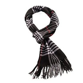 PATPOT Wrap N Ekose 190x32 cm Kaşmir Ekose Uzun Püskül Kadın Şal Atkı