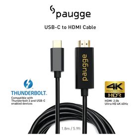 Paugge CHD20B-PRO 4K 60Hz HDR HDCP 2.2 DEX Mode Destekli USB C to HDMI 2.0b Kablo
