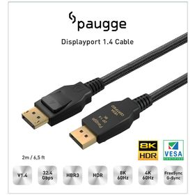 Paugge V1.4 Vesa DisplayPort Sertifikalı 32.40 Gbps Displayport Kablo